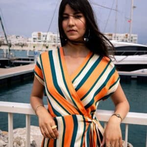 navy line buttoned midi dress (copy)